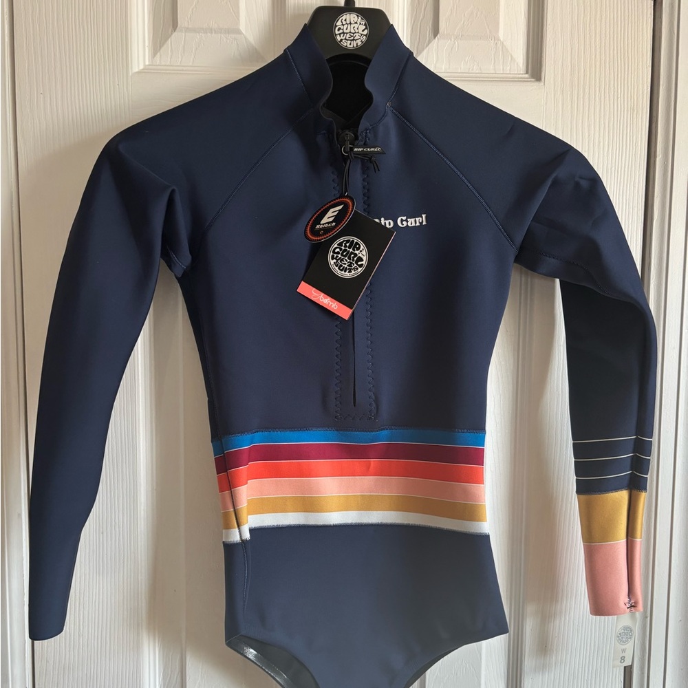 Rip Curl Bodysuit - Navy with Multicolor Stripes